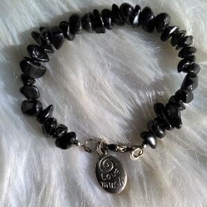 Blsck Obsidian, Love Much, Laugh Often Charm Bracelet